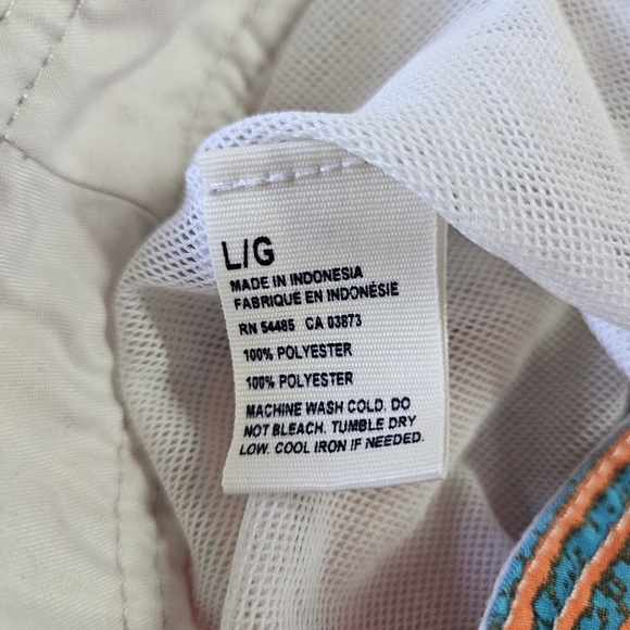 American Eagle Outfitters Men's Swim Trunks Orange & Blue Stripe Large - Picture 6 of 6